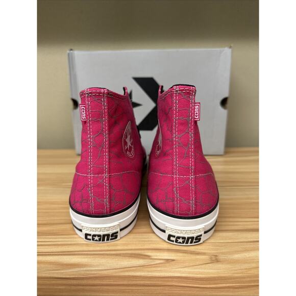 Size 11- Converse Chuck Taylor All Star Pro High Prime Pink Cracked Print - Picture 4 of 6